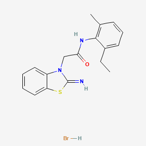 N-(2-ethyl-6-methylphenyl)-2-(2-imino-1,3-benzothiazol-3(2H)-yl)acetamide hydrobromide