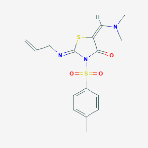 molecular formula C16H19N3O3S2 B384465 2-(Allylimino)-5-[(dimethylamino)methylene]-3-[(4-methylphenyl)sulfonyl]-1,3-thiazolidin-4-one 