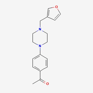 molecular formula C17H20N2O2 B3844653 1-{4-[4-(3-furylmethyl)-1-piperazinyl]phenyl}ethanone 