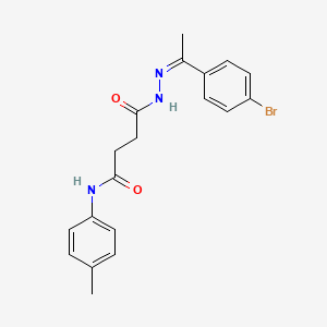molecular formula C19H20BrN3O2 B3844659 4-{2-[1-(4-bromophenyl)ethylidene]hydrazino}-N-(4-methylphenyl)-4-oxobutanamide 