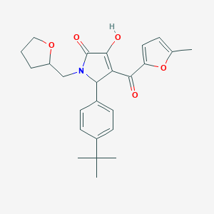 molecular formula C25H29NO5 B384467 5-(4-tert-butylphenyl)-3-hydroxy-4-(5-methyl-2-furoyl)-1-(tetrahydro-2-furanylmethyl)-1,5-dihydro-2H-pyrrol-2-one 