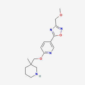 molecular formula C16H22N4O3 B3844683 5-[3-(methoxymethyl)-1,2,4-oxadiazol-5-yl]-2-[(3-methyl-3-piperidinyl)methoxy]pyridine 