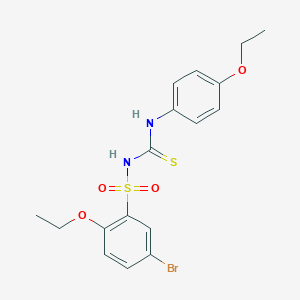 molecular formula C17H19BrN2O4S2 B384469 4-Bromo-1-ethoxy-2-({[(4-ethoxyanilino)carbothioyl]amino}sulfonyl)benzene 