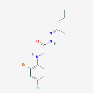 molecular formula C13H17BrClN3O B3844717 2-[(2-bromo-4-chlorophenyl)amino]-N'-(1-methylbutylidene)acetohydrazide 