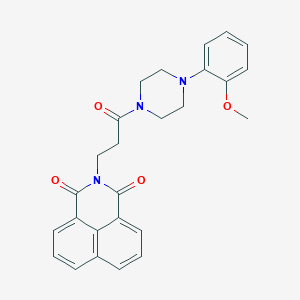 molecular formula C26H25N3O4 B384472 2-{3-[4-(2-methoxyphenyl)-1-piperazinyl]-3-oxopropyl}-1H-benzo[de]isoquinoline-1,3(2H)-dione 