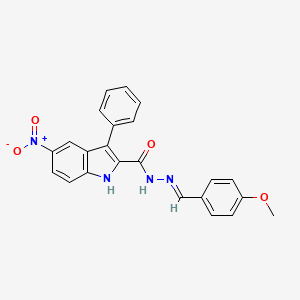 N'-(4-methoxybenzylidene)-5-nitro-3-phenyl-1H-indole-2-carbohydrazide