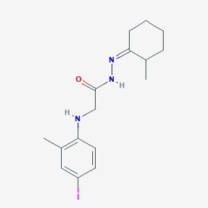molecular formula C16H22IN3O B3844727 2-[(4-iodo-2-methylphenyl)amino]-N'-(2-methylcyclohexylidene)acetohydrazide 