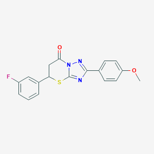molecular formula C18H14FN3O2S B384474 5-(3-fluorophenyl)-2-(4-methoxyphenyl)-5,6-dihydro-7H-[1,2,4]triazolo[5,1-b][1,3]thiazin-7-one 