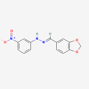 molecular formula C14H11N3O4 B3844755 1,3-benzodioxole-5-carbaldehyde (3-nitrophenyl)hydrazone 