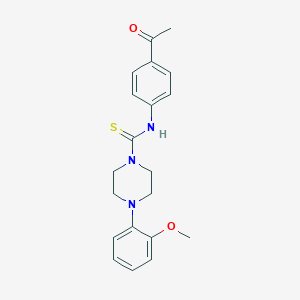 molecular formula C20H23N3O2S B384476 N-(4-acetylphenyl)-4-(2-methoxyphenyl)piperazine-1-carbothioamide 