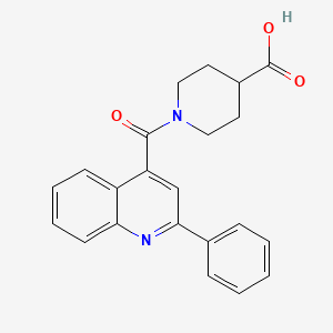 molecular formula C22H20N2O3 B3844760 1-[(2-phenyl-4-quinolinyl)carbonyl]-4-piperidinecarboxylic acid 