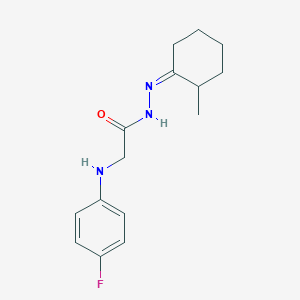 molecular formula C15H20FN3O B3844802 2-[(4-fluorophenyl)amino]-N'-(2-methylcyclohexylidene)acetohydrazide 