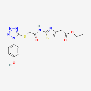 ethyl {2-[({[1-(4-hydroxyphenyl)-1H-tetrazol-5-yl]thio}acetyl)amino]-1,3-thiazol-4-yl}acetate