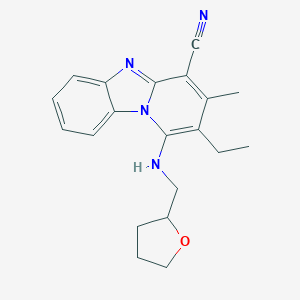 molecular formula C20H22N4O B384482 2-Ethyl-3-methyl-1-(oxolan-2-ylmethylamino)pyrido[1,2-a]benzimidazole-4-carbonitrile CAS No. 612522-72-2