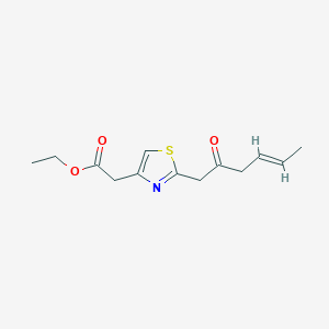 ethyl [2-(2-oxo-4-hexen-1-yl)-1,3-thiazol-4-yl]acetate