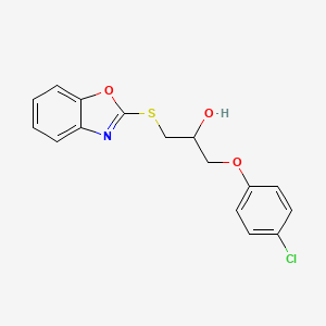 molecular formula C16H14ClNO3S B3844897 1-(1,3-benzoxazol-2-ylthio)-3-(4-chlorophenoxy)-2-propanol 