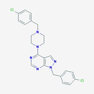 1-(4-chlorobenzyl)-4-(4-(4-chlorobenzyl)piperazin-1-yl)-1H-pyrazolo[3,4-d]pyrimidine