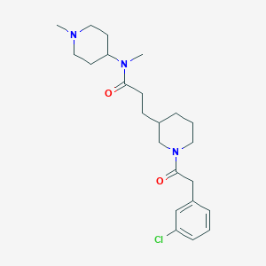 molecular formula C23H34ClN3O2 B3844910 3-{1-[(3-chlorophenyl)acetyl]-3-piperidinyl}-N-methyl-N-(1-methyl-4-piperidinyl)propanamide 