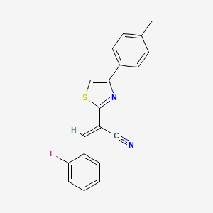 3-(2-fluorophenyl)-2-[4-(4-methylphenyl)-1,3-thiazol-2-yl]acrylonitrile