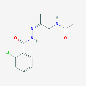 molecular formula C12H14ClN3O2 B3844922 N-{2-[2-(2-chlorobenzoyl)hydrazono]propyl}acetamide 