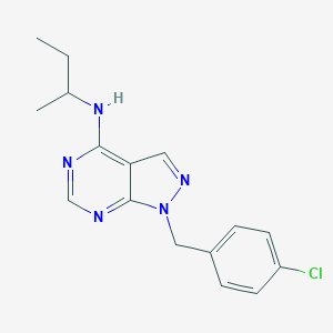 molecular formula C16H18ClN5 B384493 N-butan-2-yl-1-[(4-chlorophenyl)methyl]pyrazolo[3,4-d]pyrimidin-4-amine CAS No. 612523-96-3