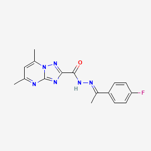N'-[1-(4-fluorophenyl)ethylidene]-5,7-dimethyl[1,2,4]triazolo[1,5-a]pyrimidine-2-carbohydrazide