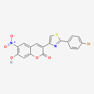 molecular formula C18H9BrN2O5S B3844995 3-[2-(4-bromophenyl)-1,3-thiazol-4-yl]-7-hydroxy-6-nitro-2H-chromen-2-one 