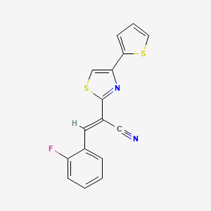 3-(2-fluorophenyl)-2-[4-(2-thienyl)-1,3-thiazol-2-yl]acrylonitrile
