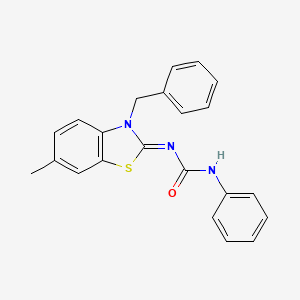 molecular formula C22H19N3OS B3845045 N-(3-benzyl-6-methyl-1,3-benzothiazol-2(3H)-ylidene)-N'-phenylurea 