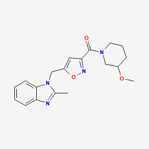 molecular formula C19H22N4O3 B3845070 1-({3-[(3-methoxy-1-piperidinyl)carbonyl]-5-isoxazolyl}methyl)-2-methyl-1H-benzimidazole 