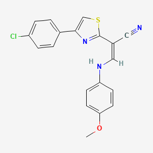 molecular formula C19H14ClN3OS B3845078 2-[4-(4-chlorophenyl)-1,3-thiazol-2-yl]-3-[(4-methoxyphenyl)amino]acrylonitrile 