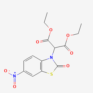 molecular formula C14H14N2O7S B3845103 diethyl (6-nitro-2-oxo-1,3-benzothiazol-3(2H)-yl)malonate 