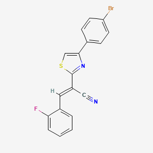 molecular formula C18H10BrFN2S B3845105 2-[4-(4-bromophenyl)-1,3-thiazol-2-yl]-3-(2-fluorophenyl)acrylonitrile 