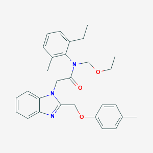 molecular formula C29H33N3O3 B384512 N-(ethoxymethyl)-N-(2-ethyl-6-methylphenyl)-2-[2-[(4-methylphenoxy)methyl]benzimidazol-1-yl]acetamide CAS No. 612526-41-7