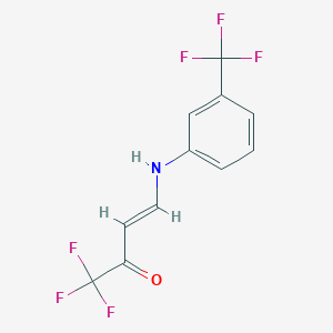 molecular formula C11H7F6NO B3845139 1,1,1-trifluoro-4-{[3-(trifluoromethyl)phenyl]amino}-3-buten-2-one 