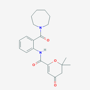 N-[2-(azepan-1-ylcarbonyl)phenyl]-2,2-dimethyl-4-oxo-3,4-dihydro-2H-pyran-6-carboxamide