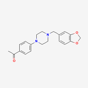 molecular formula C20H22N2O3 B3845152 1-{4-[4-(1,3-benzodioxol-5-ylmethyl)-1-piperazinyl]phenyl}ethanone 