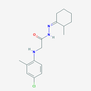 molecular formula C16H22ClN3O B3845164 2-[(4-chloro-2-methylphenyl)amino]-N'-(2-methylcyclohexylidene)acetohydrazide 