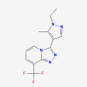 molecular formula C13H12F3N5 B3845219 3-(1-ethyl-5-methyl-1H-pyrazol-4-yl)-8-(trifluoromethyl)[1,2,4]triazolo[4,3-a]pyridine 