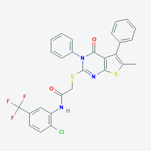 N-[2-chloro-5-(trifluoromethyl)phenyl]-2-[(6-methyl-4-oxo-3,5-diphenyl-3,4-dihydrothieno[2,3-d]pyrimidin-2-yl)sulfanyl]acetamide