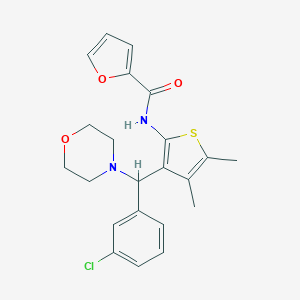 molecular formula C22H23ClN2O3S B384527 N-{3-[(3-chlorophenyl)(4-morpholinyl)methyl]-4,5-dimethyl-2-thienyl}-2-furamide CAS No. 618406-45-4