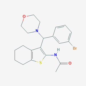 molecular formula C21H25BrN2O2S B384528 N-[3-[(3-bromophenyl)-morpholin-4-ylmethyl]-4,5,6,7-tetrahydro-1-benzothiophen-2-yl]acetamide CAS No. 618402-10-1