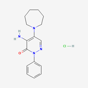 molecular formula C16H21ClN4O B3845286 4-amino-5-(1-azepanyl)-2-phenyl-3(2H)-pyridazinone hydrochloride 