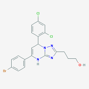 3-(5-(4-Bromophenyl)-7-(2,4-dichlorophenyl)-4,7-dihydro-[1,2,4]triazolo[1,5-a]pyrimidin-2-yl)propan-1-ol