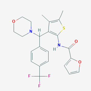 molecular formula C23H23F3N2O3S B384531 N-(4,5-dimethyl-3-{4-morpholinyl[4-(trifluoromethyl)phenyl]methyl}-2-thienyl)-2-furamide CAS No. 618405-98-4