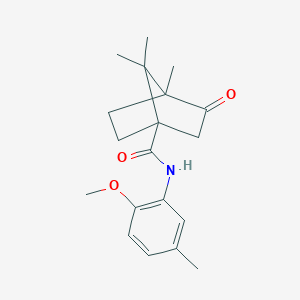 molecular formula C19H25NO3 B384532 N-(2-methoxy-5-methylphenyl)-4,7,7-trimethyl-3-oxobicyclo[2.2.1]heptane-1-carboxamide 