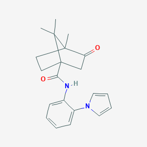 molecular formula C21H24N2O2 B384533 4,7,7-trimethyl-3-oxo-N-[2-(1H-pyrrol-1-yl)phenyl]bicyclo[2.2.1]heptane-1-carboxamide CAS No. 618402-94-1