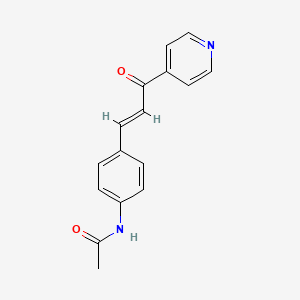 molecular formula C16H14N2O2 B3845339 N-{4-[3-oxo-3-(4-pyridinyl)-1-propen-1-yl]phenyl}acetamide 