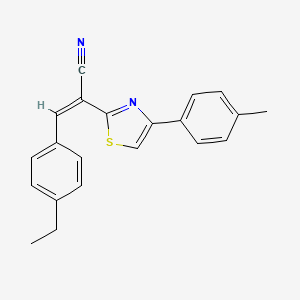 molecular formula C21H18N2S B3845358 3-(4-ethylphenyl)-2-[4-(4-methylphenyl)-1,3-thiazol-2-yl]acrylonitrile 