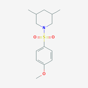 molecular formula C14H21NO3S B3845360 1-[(4-methoxyphenyl)sulfonyl]-3,5-dimethylpiperidine 